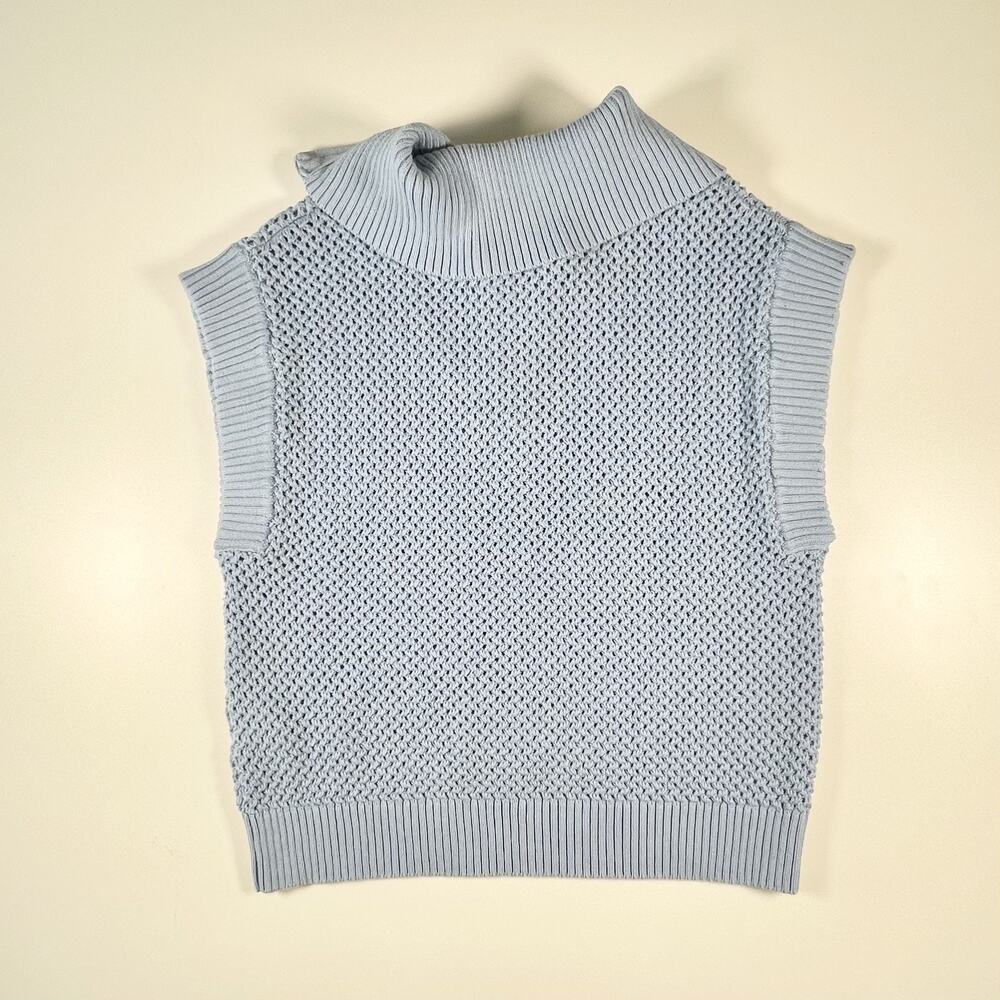 Scotch and Soda Half Zip Knit Sweater Pullover Women Preppy Powder Blue Small - Picture 5 of 8